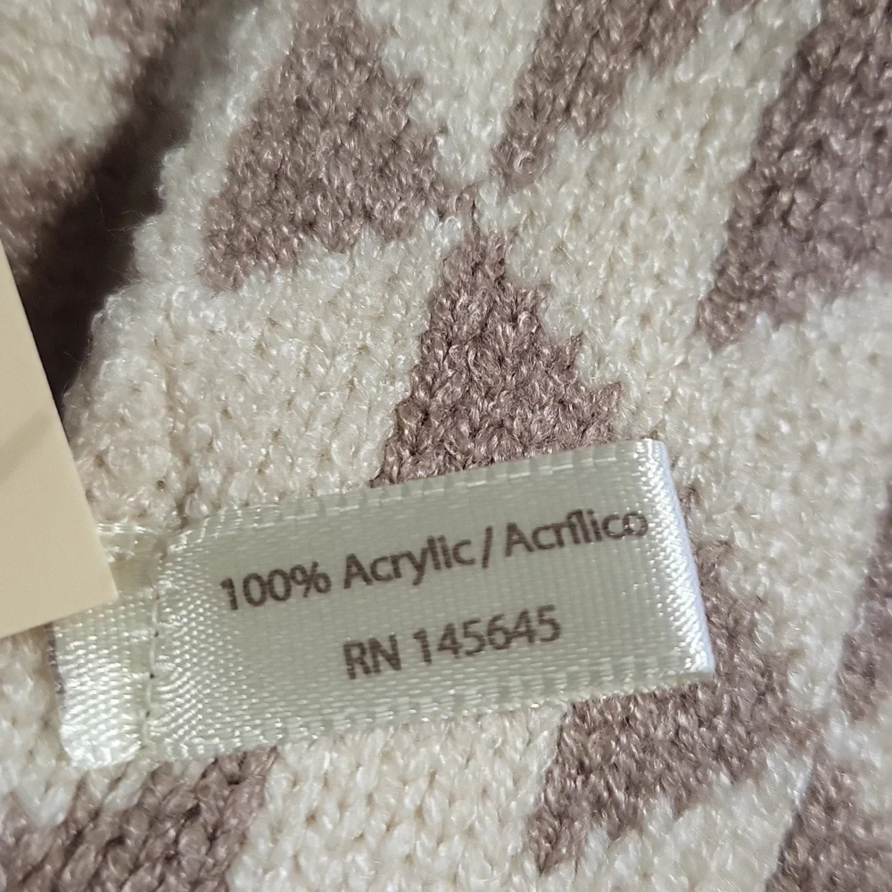 L.I.B. NEW YORK Taupe Cream Triange Pattern Knit Headwrap - Picture 4 of 5